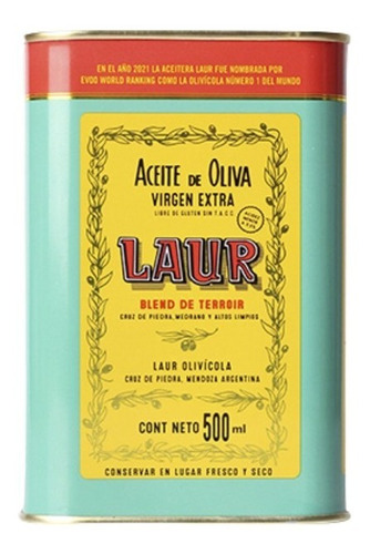 Imagen 1 de 6 de Aceite De Oliva Extra Virgen Blend Laur Lata 500cc