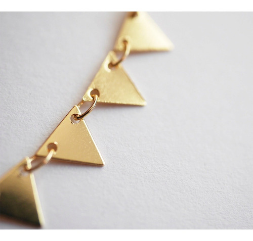 Collar Choker De Triángulos Minimalista En Baño De Oro 18k
