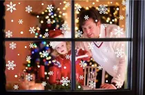 Comprar Copos De Nieve Navideños Reutilizables Para Cristales 215pza