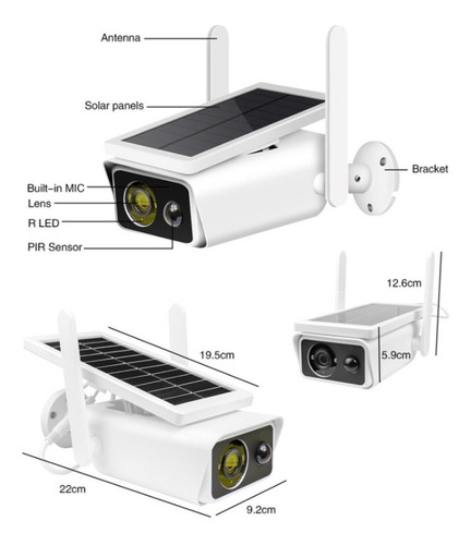 Imagen 4 de 9 de Cámara Ip Solar Recargable Impermeable Wifi Full Hd Exterior