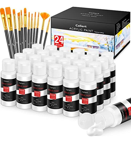 Caliart Titanium White Acrylic Paint Set, 48 Fl Oz 1416ml Wi