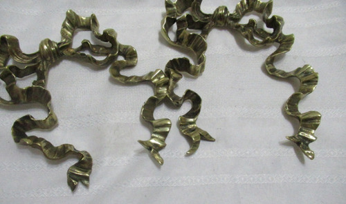 Antiguos Herrajes Bronce Moños Apliques Decoración Muebles (Usado)