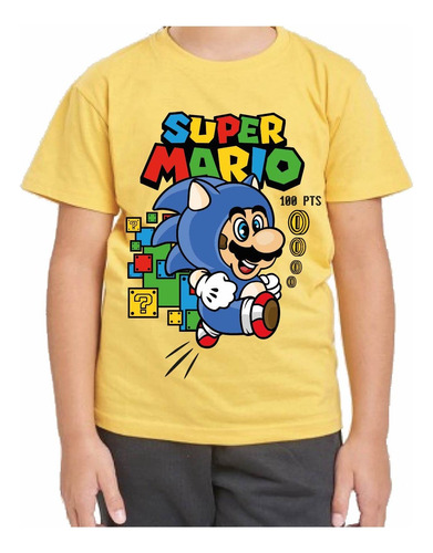 Remera Amarilla Super Mario Bros