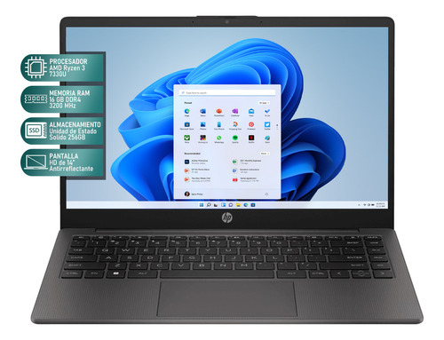 Laptop Hp 245 G10 Amd Ryzen 3 16gb Ram 256gb Ssd Windows 11 Home Mouse Dxt