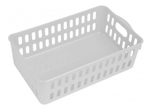 Kit 50 Cestinhas Multiuso Plástico 25x17x8 Branca Elloplas