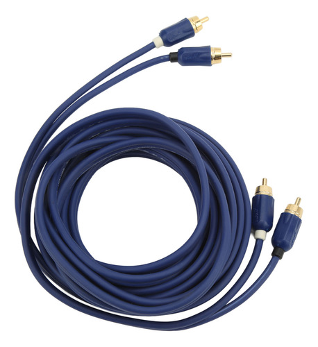 Cable De Audio Rca De 5 Metros, Elástico, Azul, De Cobre Pur