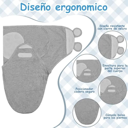 3pc Saco Para Dormir Bebe Recien Nacido Swaddle Con Gorritos
