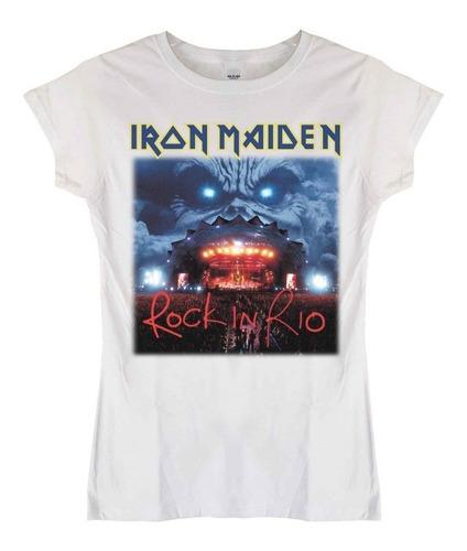 Polera Mujer Iron Maiden Rock In Rio Metal Abominatron