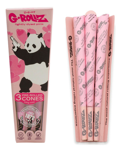 Conos Pre Enrolados King Size Y 1 1/4 Pink Banksy G-rollz