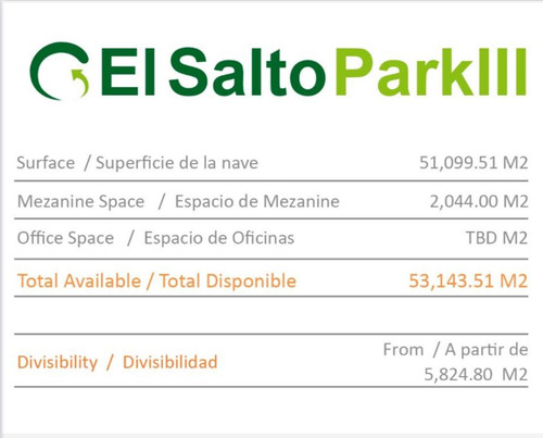 Gdl Sur 572,026 Ft2 Parque Ind. El Salto Park Iii Fudir Lr 170125