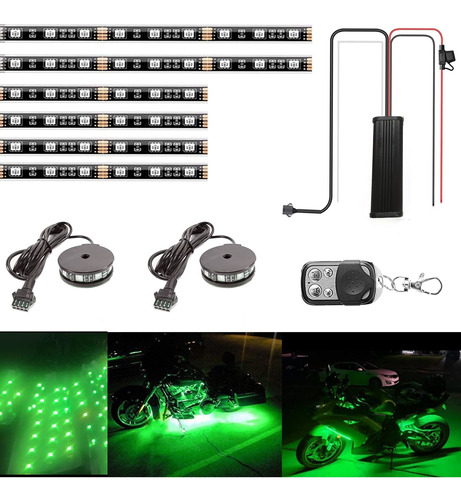 Nbwdy Juego 6 Luz Led Para Motocicleta Impermeable Neon