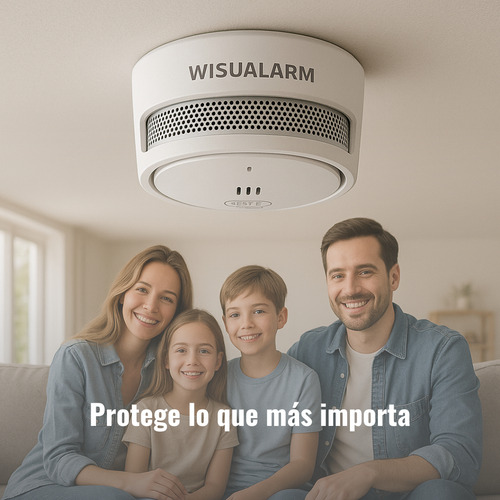 Wisualarm Detector De Humo Standalone Autonomo Hy-sa40a Sensor Fotoeléctrico Sonido De Alarma De 85db Batería Sellada De Hasta 10 Años Alarma Visual Y Audible Certificaciones Tüv Y Ce