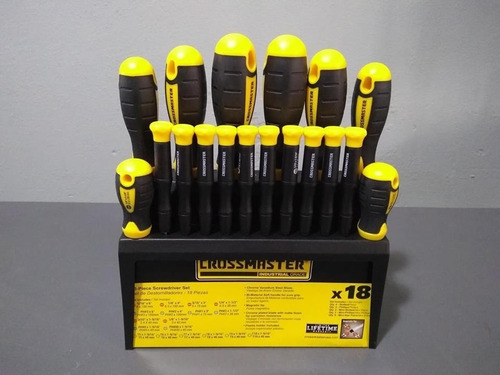 Imagen 3 de 6 de Set De Destornilladores Crossmaster 18 Piezas Philips Planos