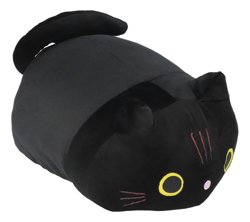 Cojín De Peluche De Gato De Dibujos Animados De Juguete Negr