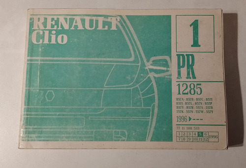 Manual Despiece Catalogo De Piezas Renault Clio Pr 1285 1996