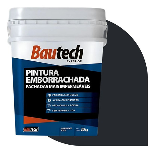 Bautech Emborrachada Excelente Resistência Ao Fissuramento Acabamento Fosco Cor Grafite