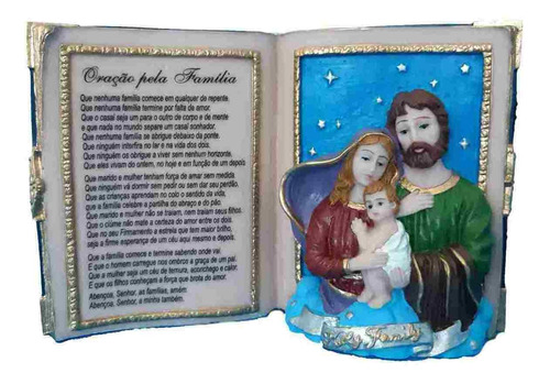 Imagem 1 de 2 de Sagrada Família Oração Da Família Livro Em Resina Com 20x14