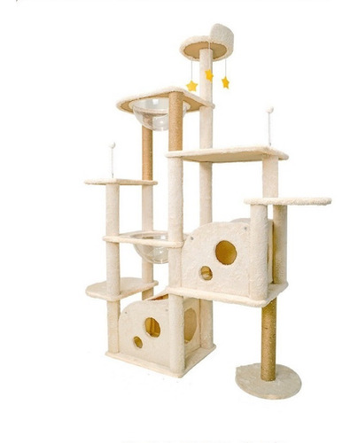 Torre Árbol Rascador Para Gato Con Casa Varios Niveles 170cm