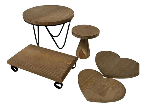 Kit Pinus Suporte Doces E Bolo - 5 Peças