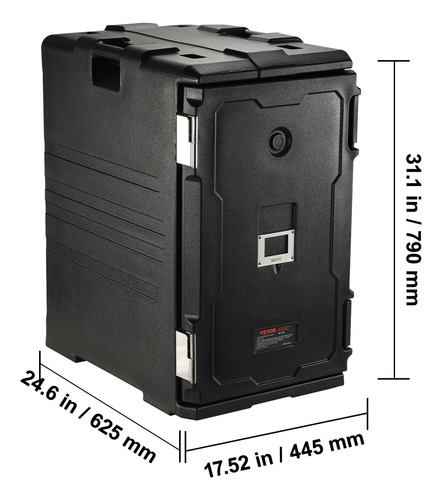 Vevor Caja De Catering Carga Aislamiento Térmico 120l Rueda Color Negro
