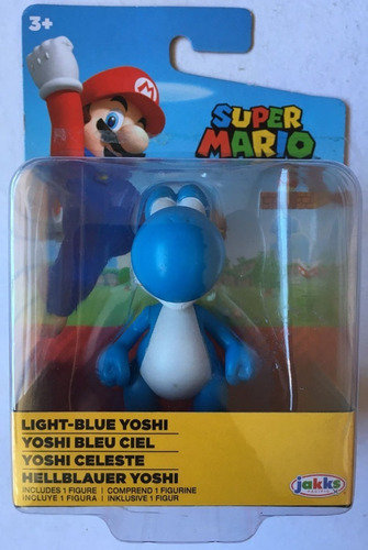 Super Mario Figura De Light Blue Yoshi De 2.5 Pulgadas