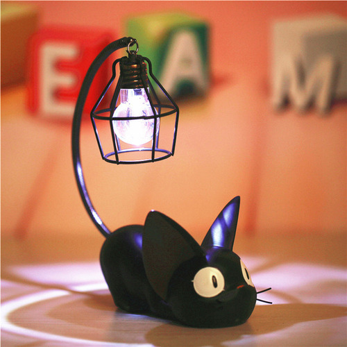 Lámpara De Escritorio Artesanal De Resina Con Forma De Gato