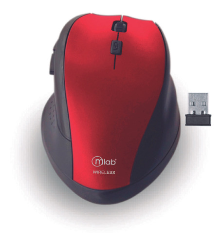 Mouse Ergo Shape Ergonomic Inalámbrico Usb Mlab Rojo