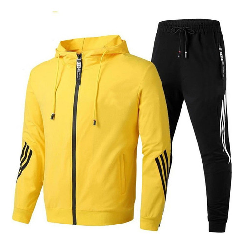 Conjunto Casual De Ropa Deportiva Con Capucha Para Hombre De