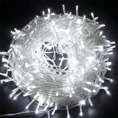 Tira Luces Luz Navidad 9 Mts 100 Leds Blanca Fria X 2 Unid Color De Las Luces Blanco