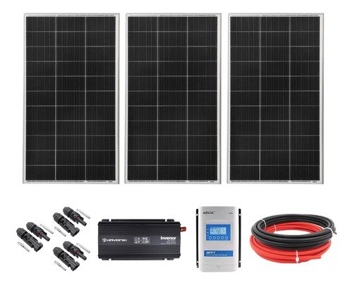 Kit De Energia Solar 3 Painel Solar 160w Inversor 1000w 110v