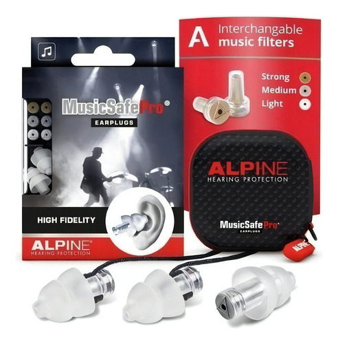 1 par de protectores de auriculares Alpine Musicsafe Pro, el número uno en EE. UU. A*, color negro