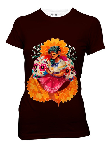 Playera Sublimada Dia De Muertos Cempasuchilt Calaveritas