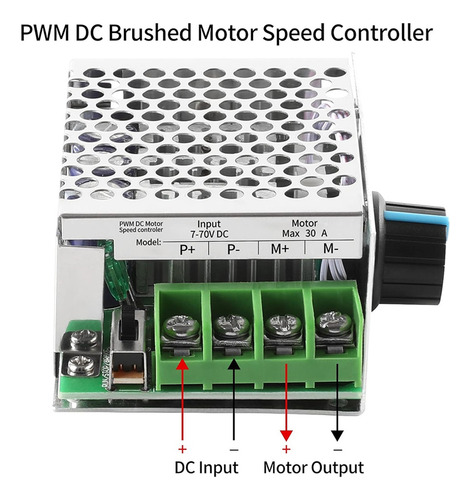 Controlador De Velocidad De Motor Dc Pwm 7-70v 30a, Regulado