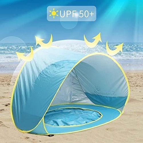 Imagen 3 de 6 de Tienda De Playa Plegable Para Niños Con Protección Uv