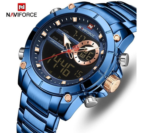 Relogio Naviforce 9163 Original Azul