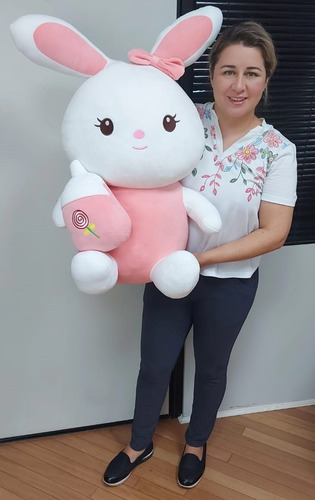 Coelha Rosa Páscoa Coelho Grande 80cm Presente Criança Filha