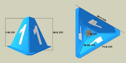 55 Conos Triangular De Identificación Y Control Vehicular