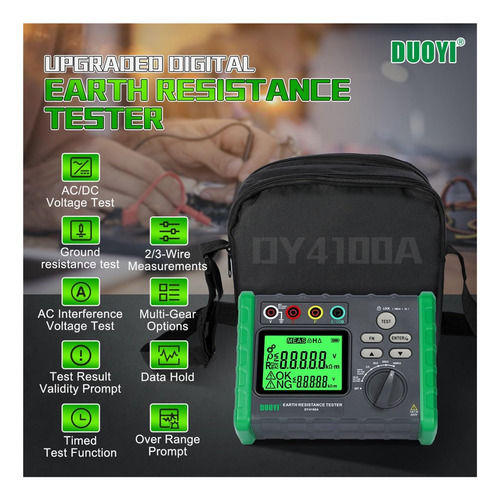 Probador Digital De Resistencia A Tierra Dy-4100a/b,voltaje
