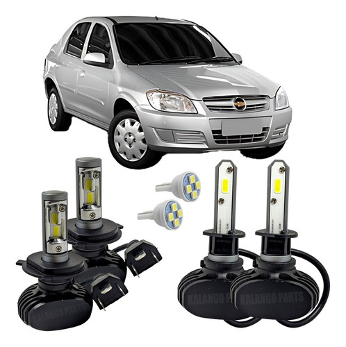 Kit Ultra Led Farol Alto Baixo H4 E Milha Prisma 2006 A 2012