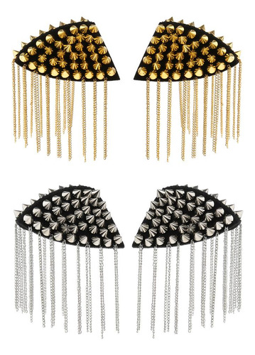 1 Par Charretera Epaulette Con Remaches Y Borlas De Cadena