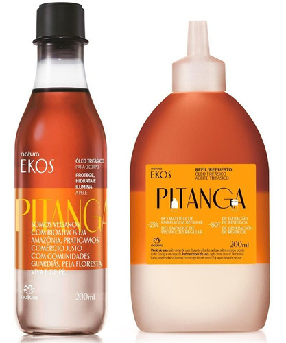 Óleo Corporal Natura Ekos Pitanga 200ml + Refil 200ml