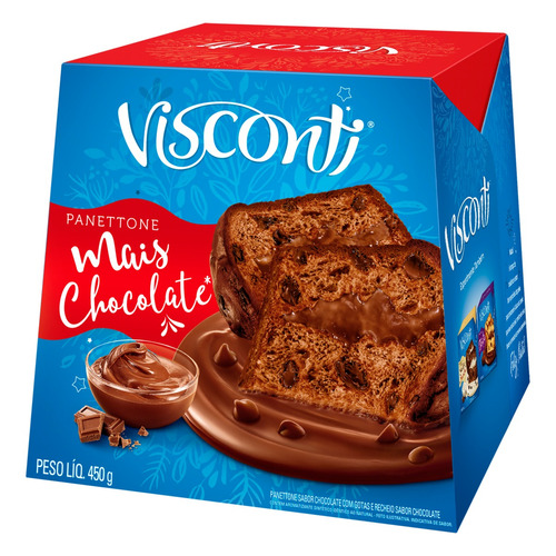 Panettone Mais Chocolate Visconti Caixa 450g