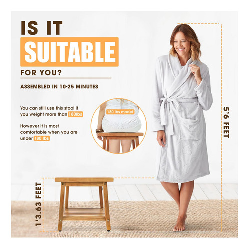 Silla De Taburete De Ducha Con Enkezi Impermeable Con De De