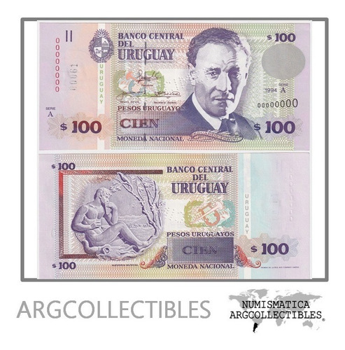 Uruguay Billete 100 Pesos 1994 P-76 Unc (specimen)