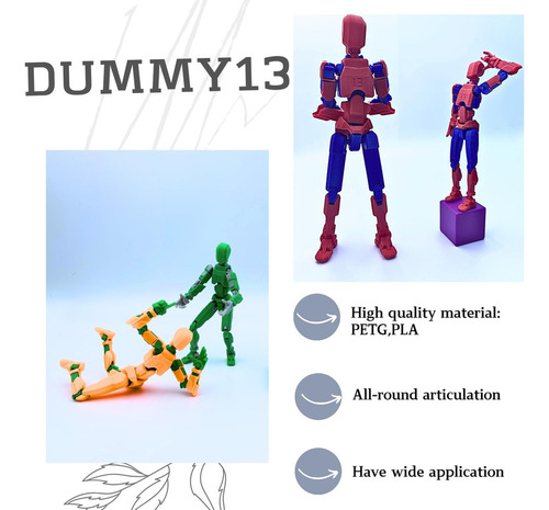 Ll Figura Acción Dummy13 Impresa En 3d 5.54 Pulgadas