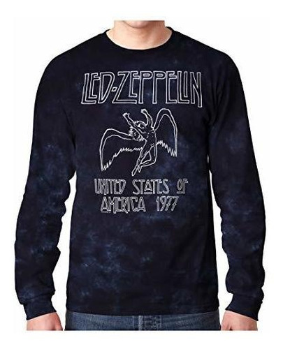 Liquid Blue Led Zeppelin Usa Tour 77 Camiseta De Manga Larga