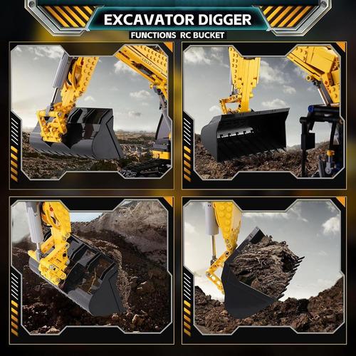 Juego Bloques De Construcción Excavadora App Rc Teledirigida