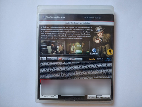 L.a. Noire Original Para Ps3 Fisico (Usado)