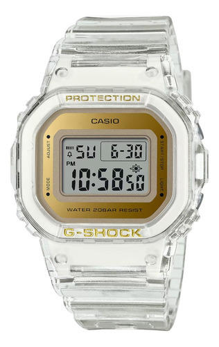 Reloj Casio G-shock GMD-S5600SG-7dr Color de correa Translúcido Color de bisel Translúcido Transparente Color de fondo Gris