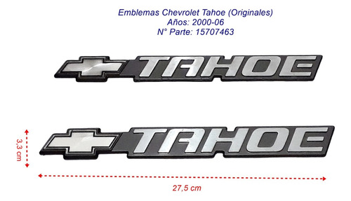 Emblemas Chevrolet Tahoe 2000-06. Originales  Gm